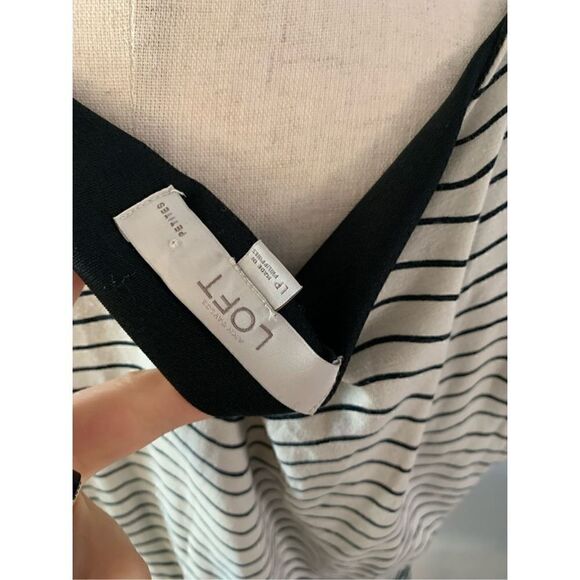 Loft stretch dress stripped sized petite large - Picture 4 of 6